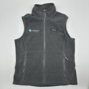 Patagonia Synchilla Full Zip Vest Womens‎ Medium M Gray Singlewire Embroidered
